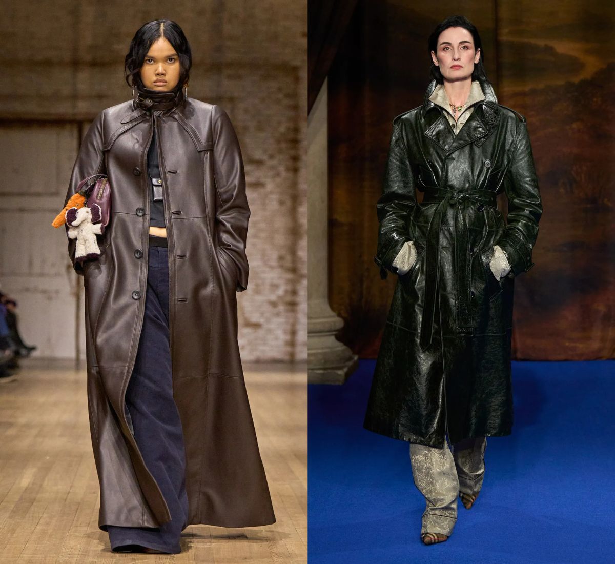 Image of Burberry & Coach leather coats