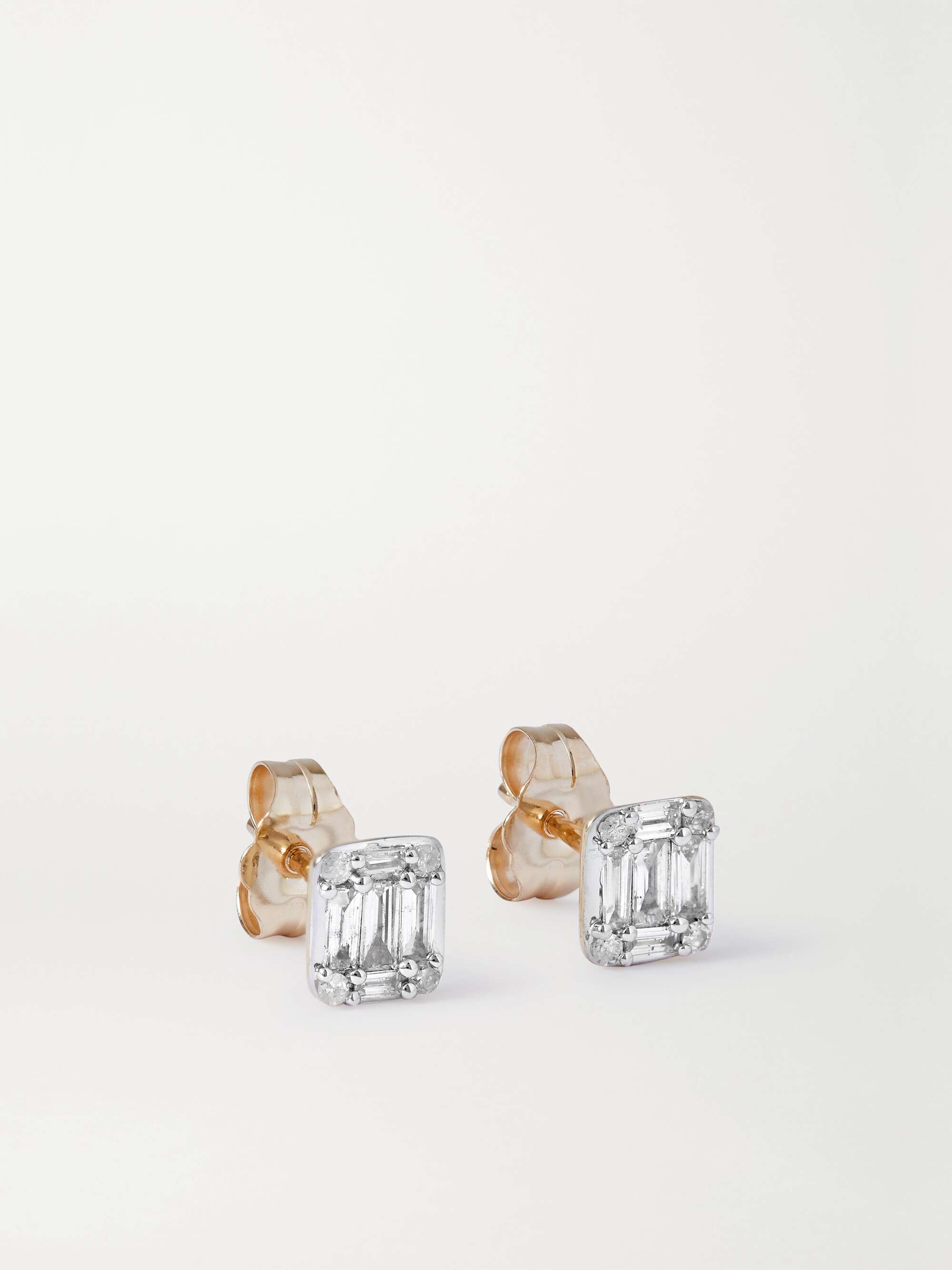 Shield of Strength Gold Diamond Earrings