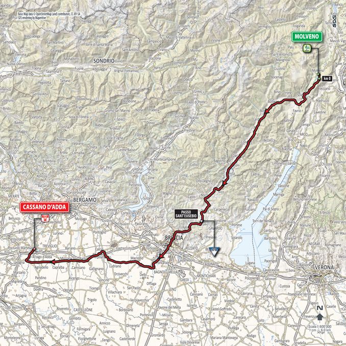 Giro d'Italia 2016: stage 17 map
