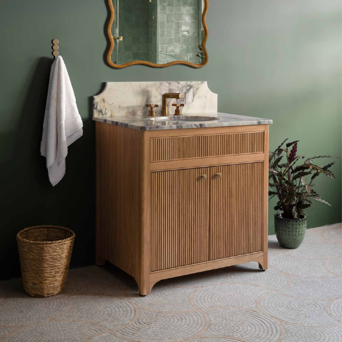 Starel Stones, Roma Oak Vanity Unit Marble Top 80cm | Fast Delivery | Starel Stones