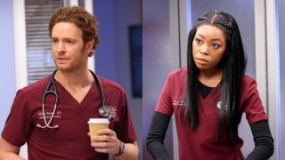 Will Halstead and Vanessa Taylor cropped side by side for Chicago Med Season 8