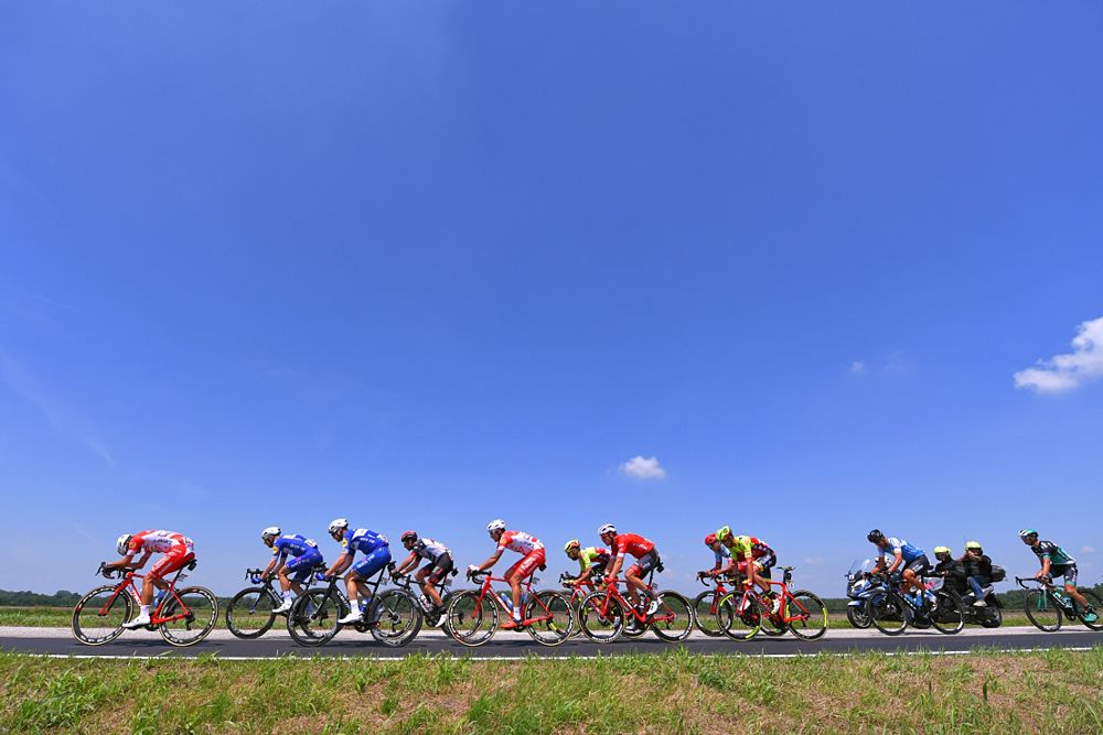 The 12-rider breakaway during stage 18 from Abbiategrasso to Prato Nevoso at the Giro d'Italia