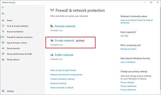 Microsoft Defender Firewall private network