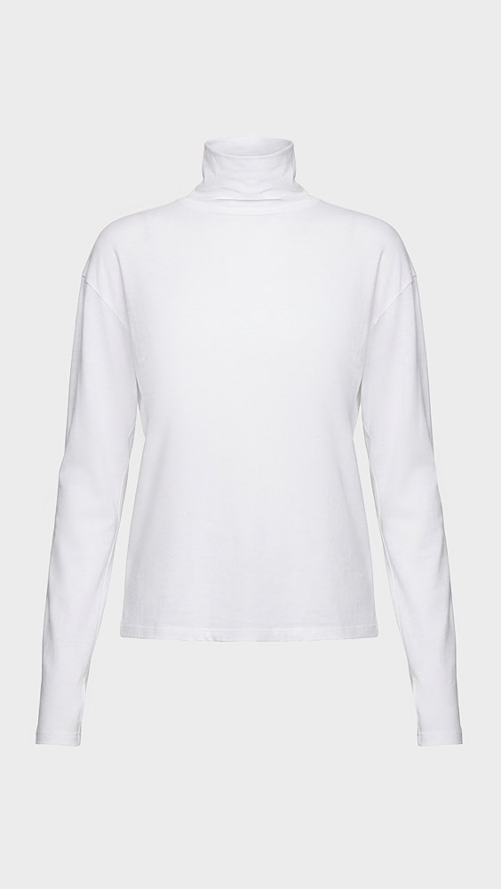 Abby Cotton Turtleneck Top - White