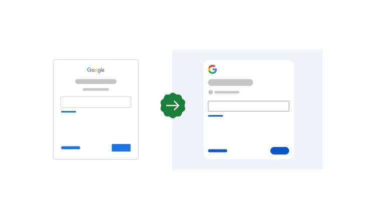 New Google login page