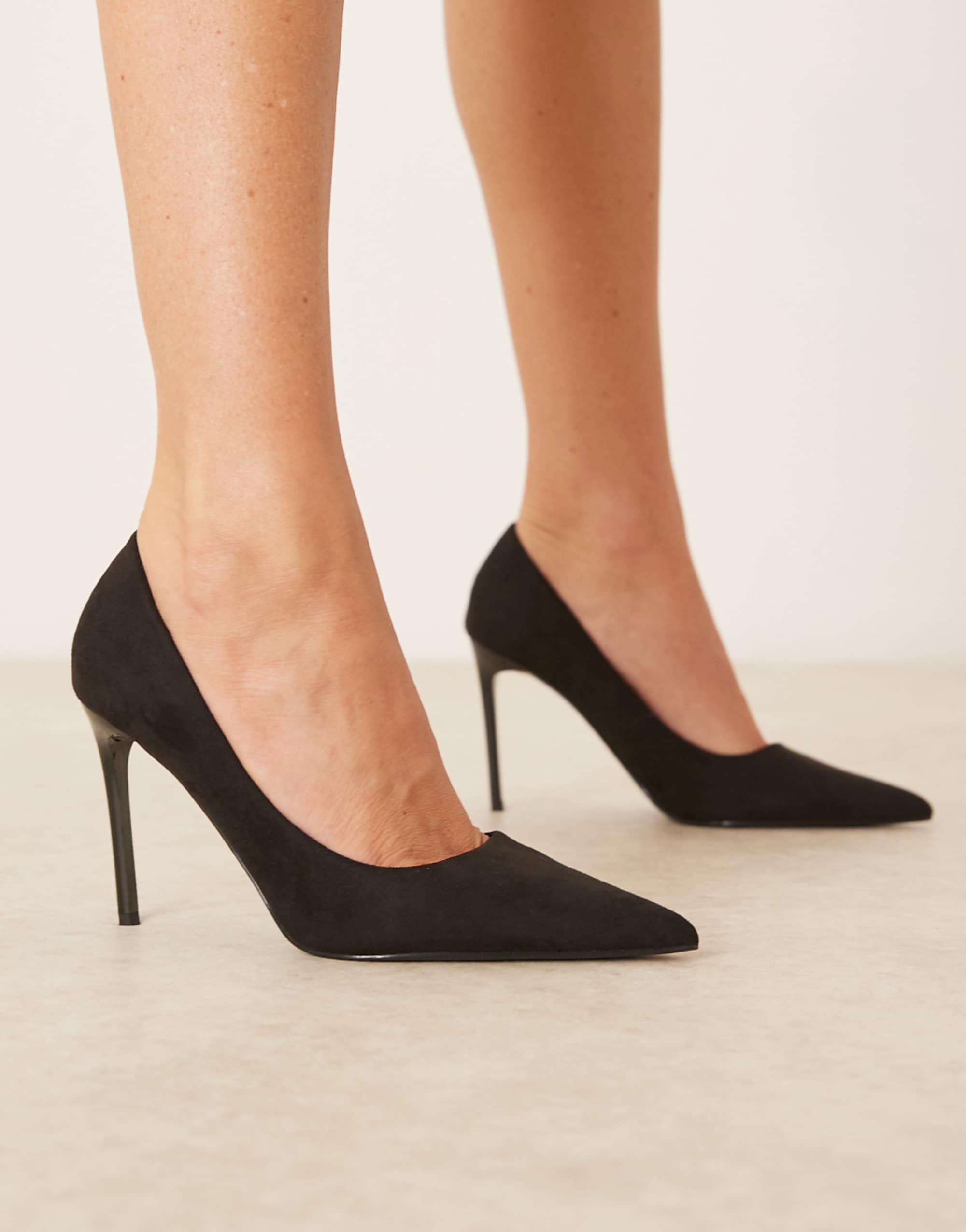 Asos Design Paphos Pointed High Heeled Pumps in Black Suedette