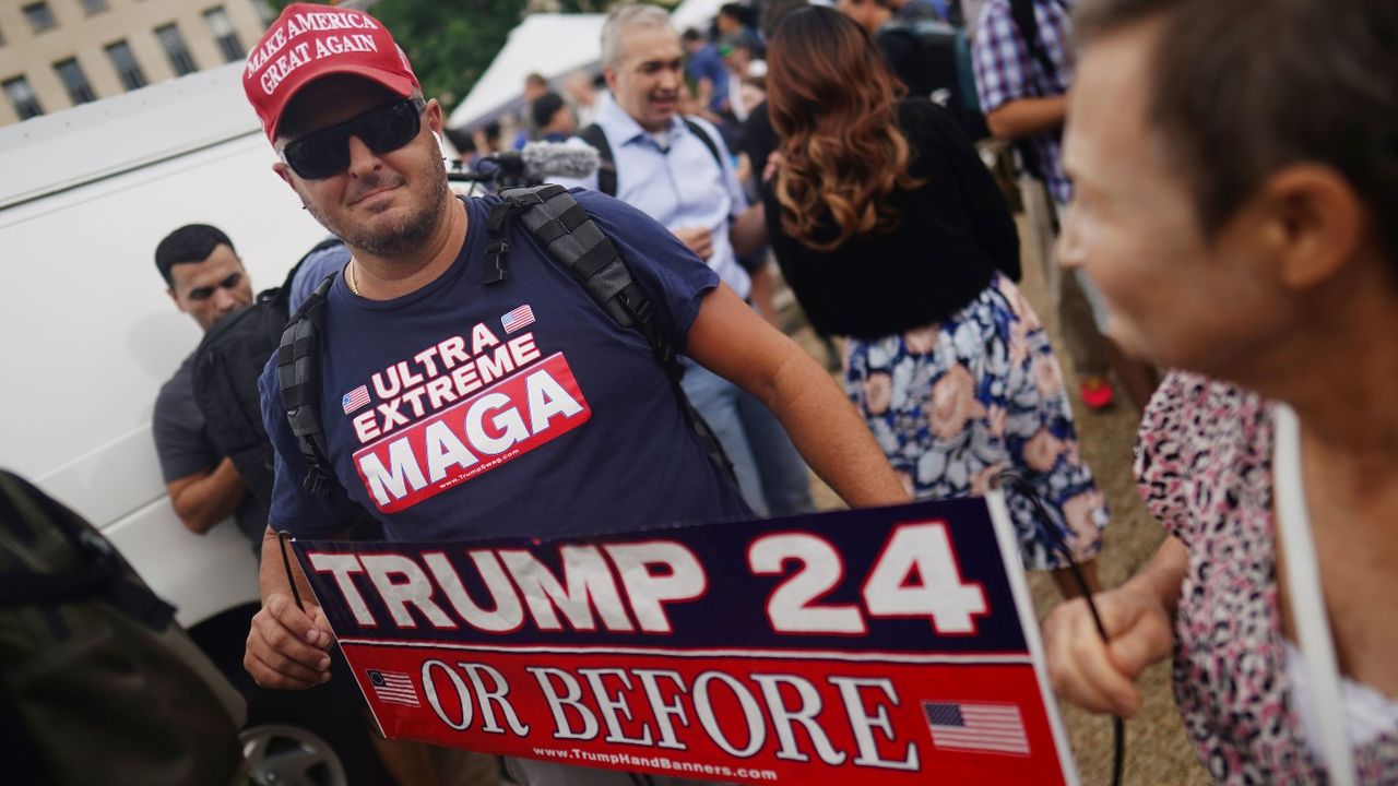 Trump supporter in protest