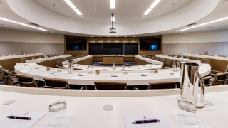 JB Duke Hotel conference room.