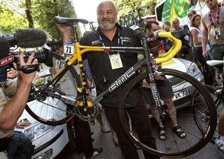 Andy Rihs with Landis' winning BMC