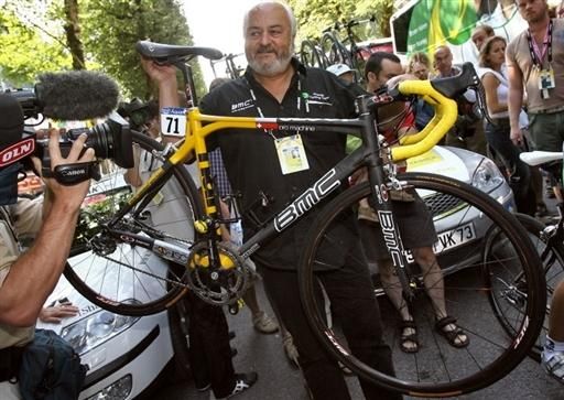 Andy Rihs with Landis' winning BMC