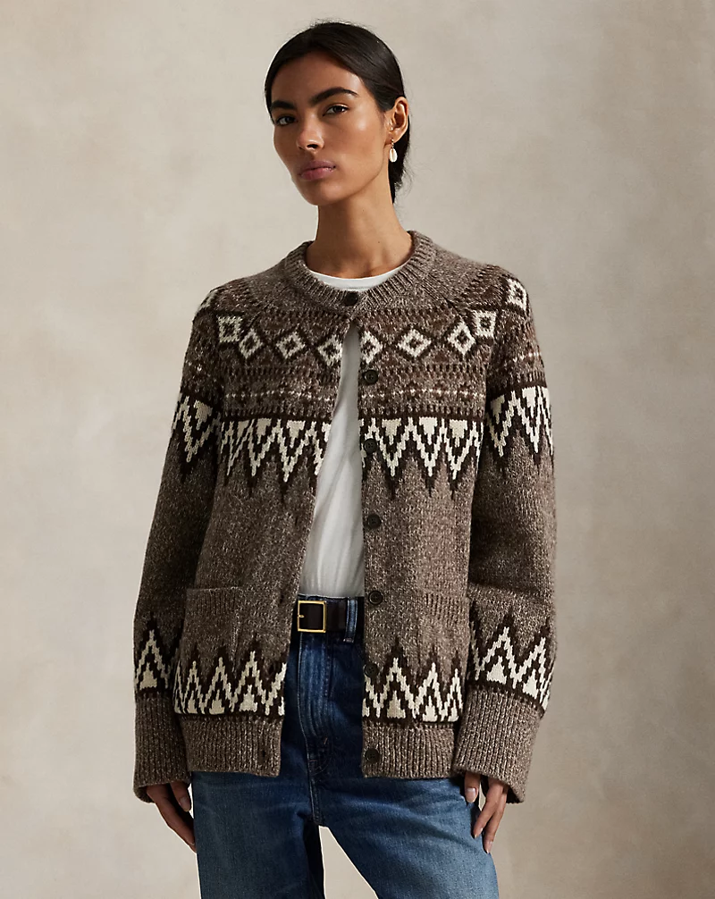 Fair Isle Wool Blend Cardigan