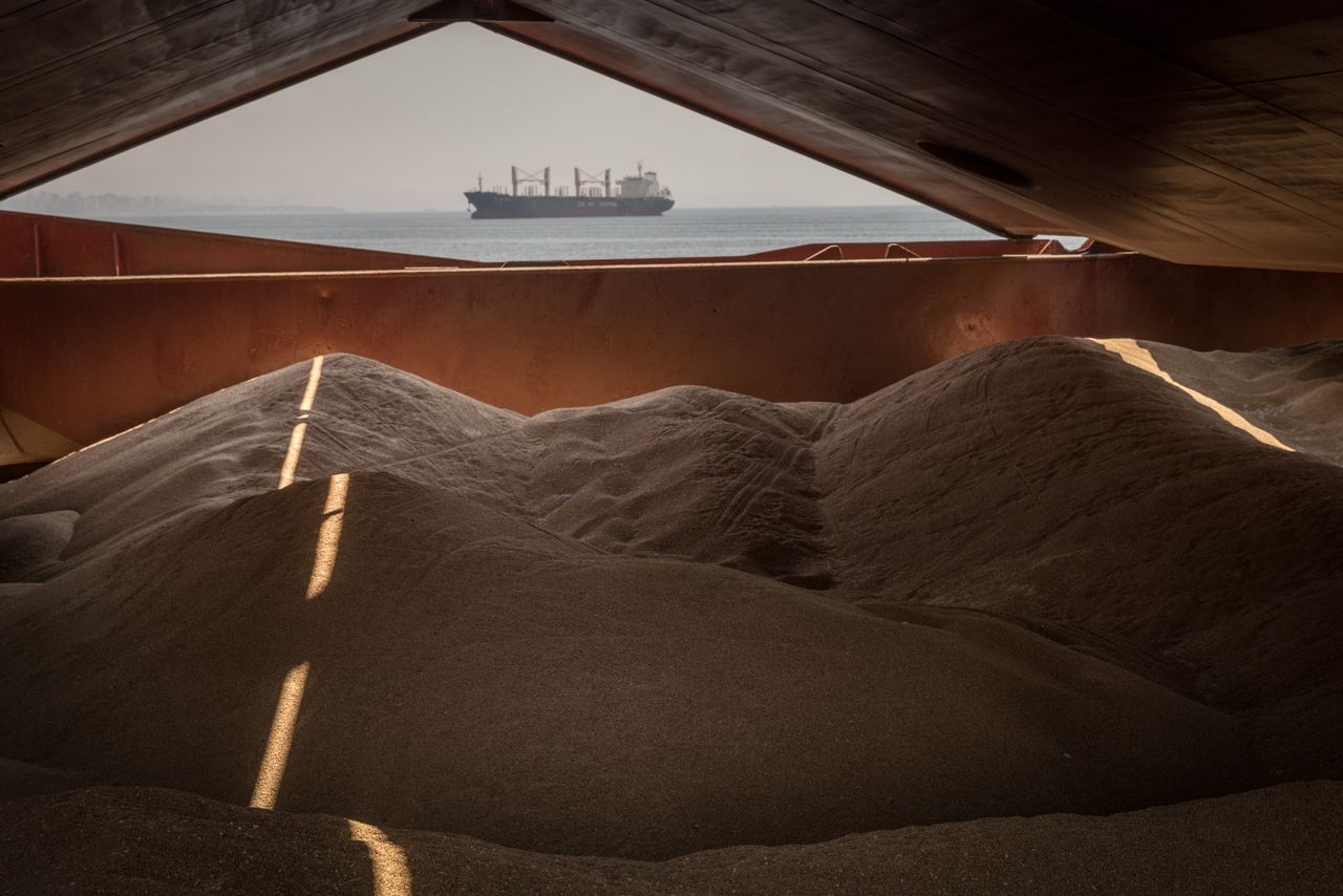 A view of a grain ship from Ukraine in a Turkish port in August. 