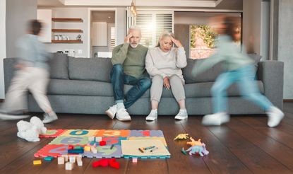 Older couple with grandkids
