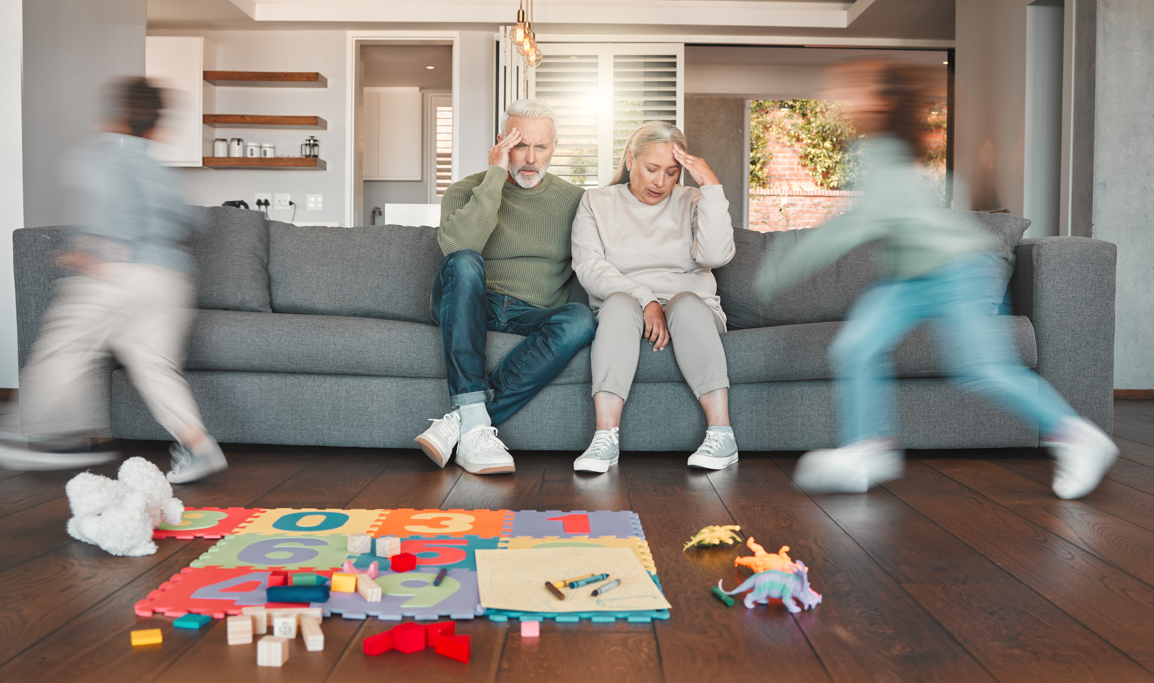 Older couple with grandkids