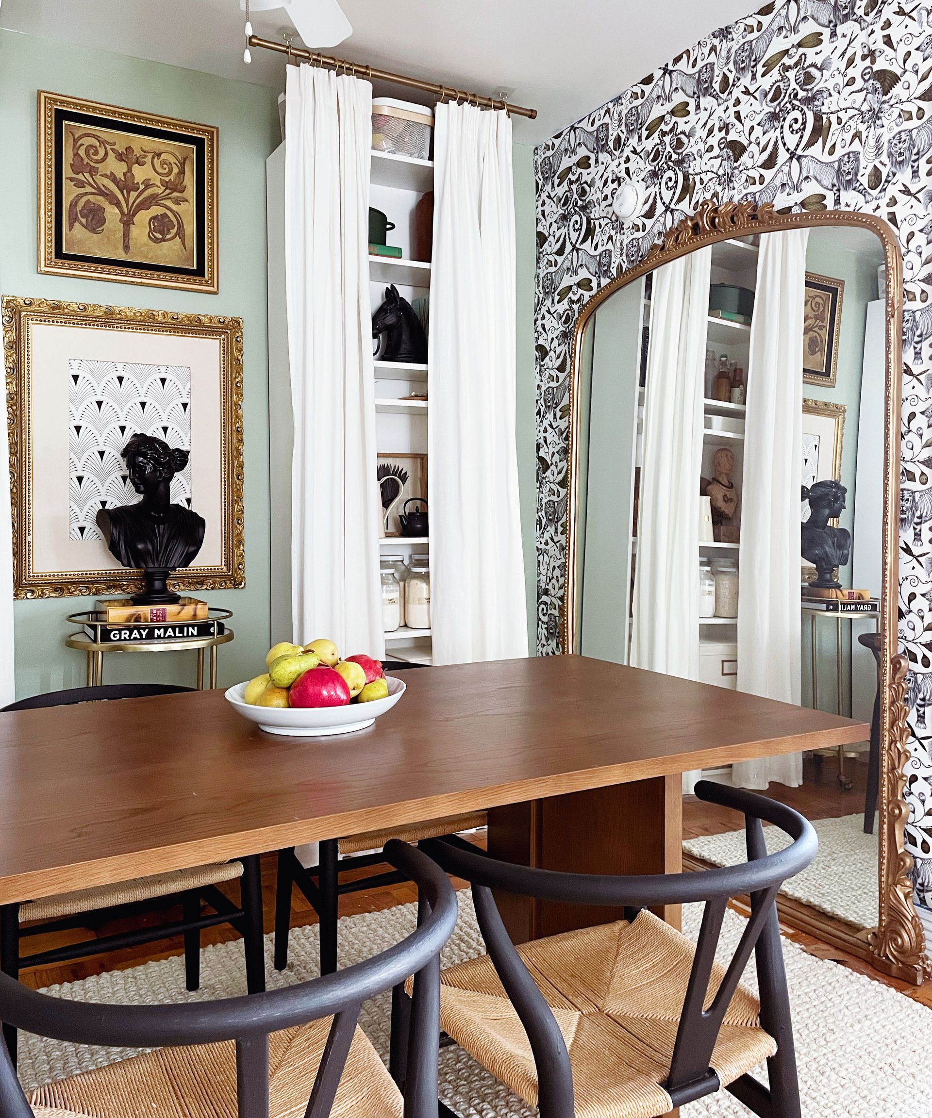 A former storage space is now a mint green dining room Livingetc