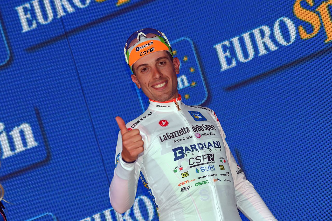 Giovanni Carboni (Bardiani-CSF) in the white jersey