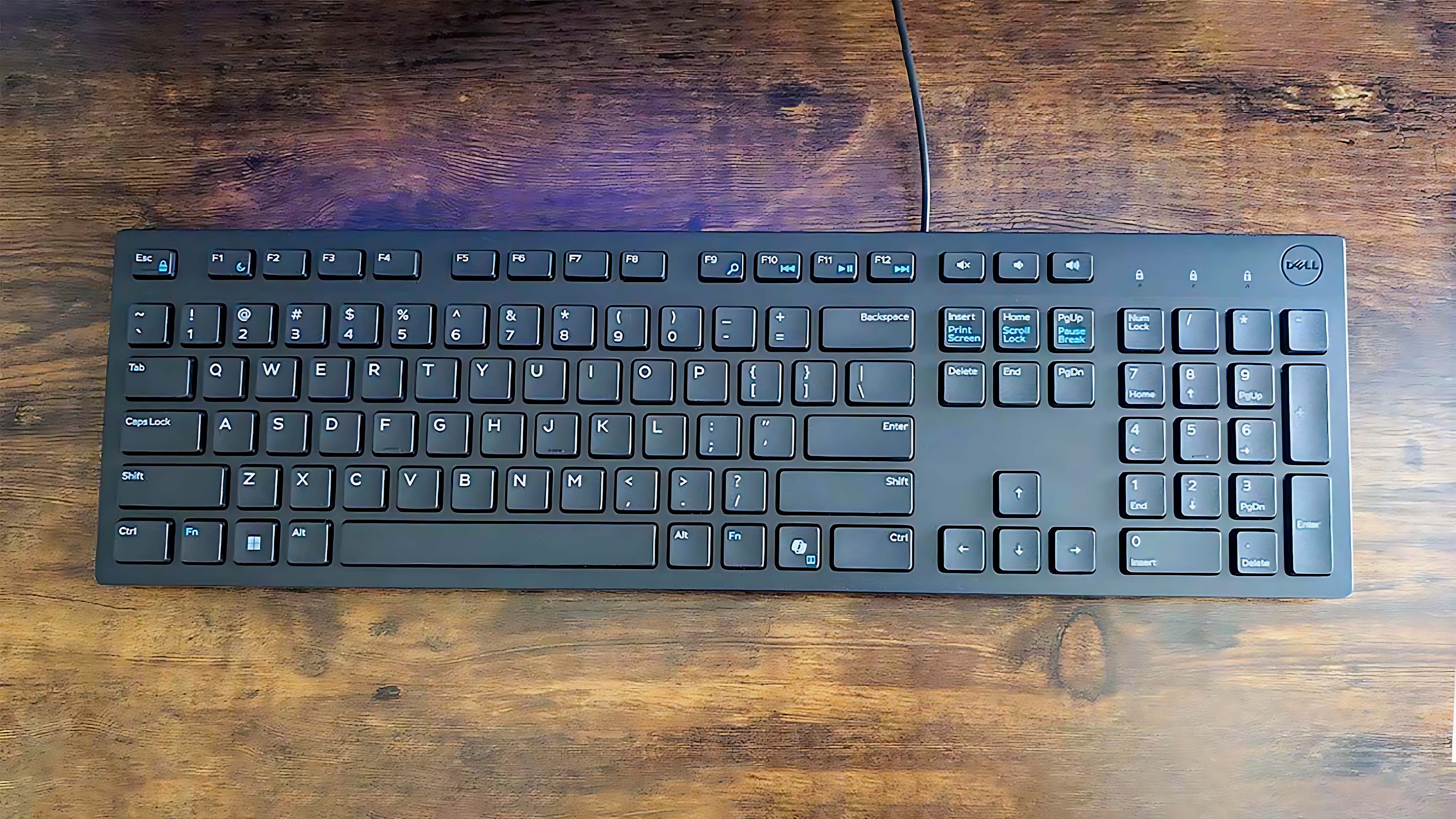 A top down view of the keyboard that comes with the Alienware Area-51 Gaming Desktop (2025).