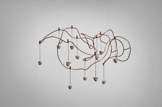 image of a copper chandelier