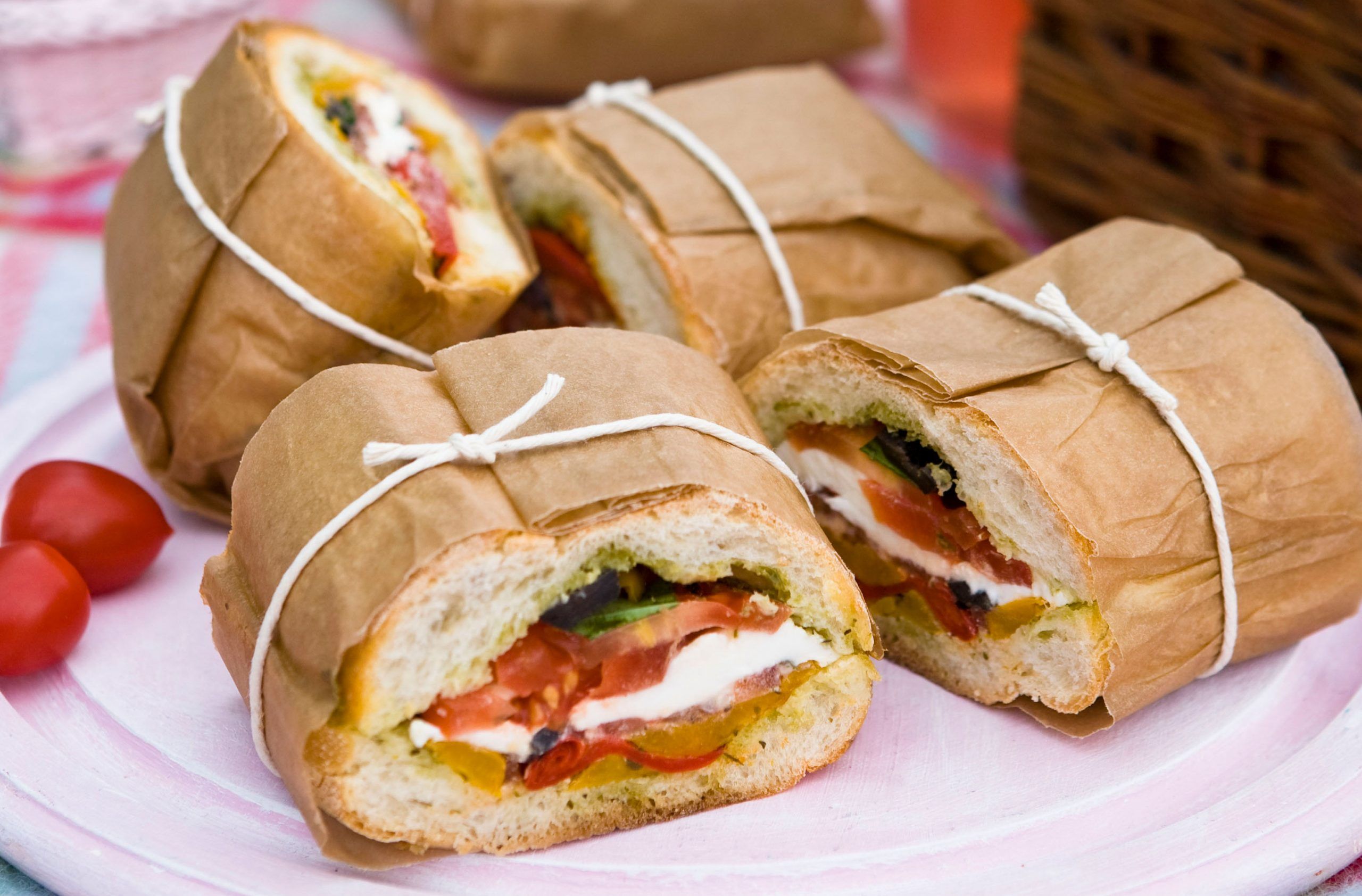 Mediterranean stuffed layered picnic loaves recipe