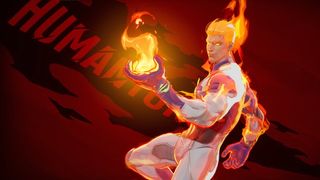 Human Torch brandishing a flame