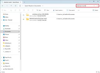 File Explorer search date filter