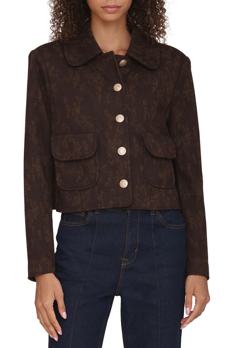 Floral Jacquard Crop Jacket
