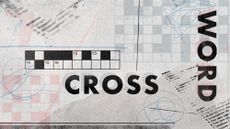 Illustrative collage of pencil scribbles, various print ephemera, and the word "crossword"