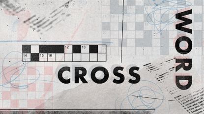 Illustrative collage of pencil scribbles, various print ephemera, and the word "crossword"