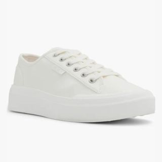 white canvas trainers