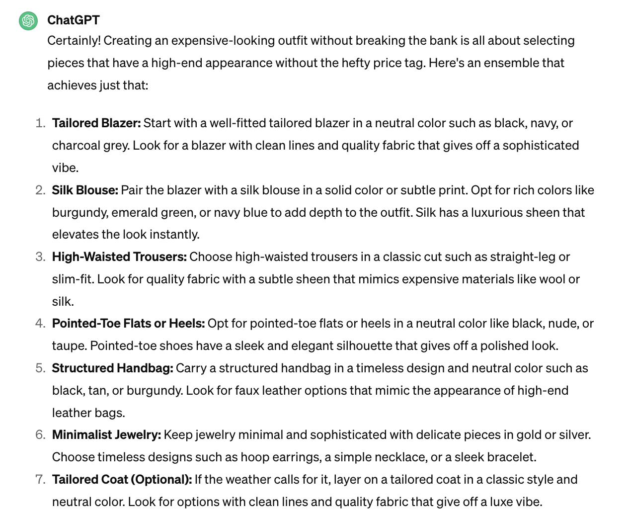 missing-image لقد طلبت من الذكاء الاصطناعي ابتكار 6 أزياء أنيقة، وإليكم النتائج