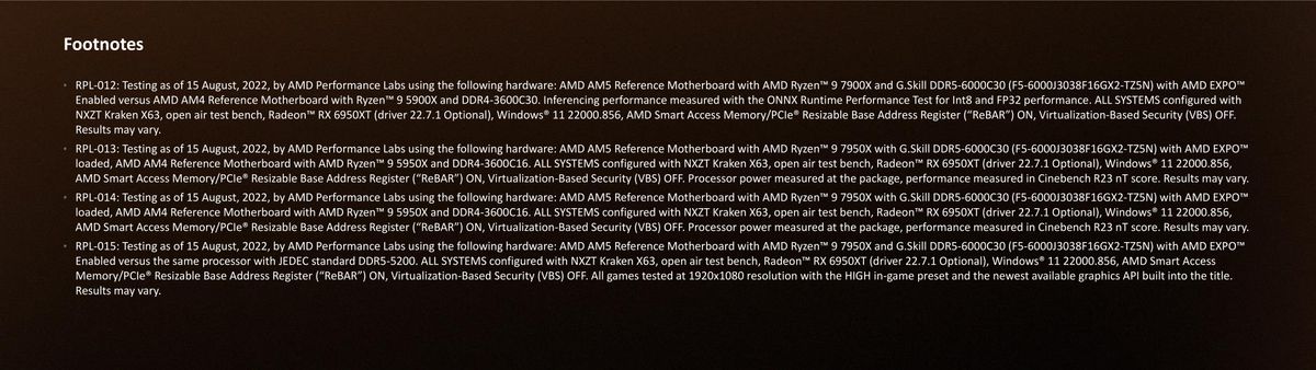 Ryzen 7000 test notes