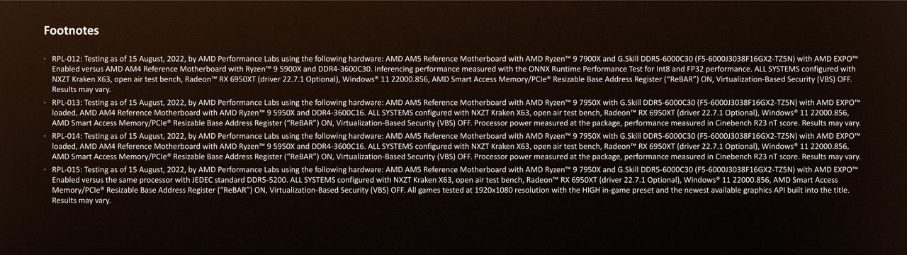 Ryzen 7000 test notes