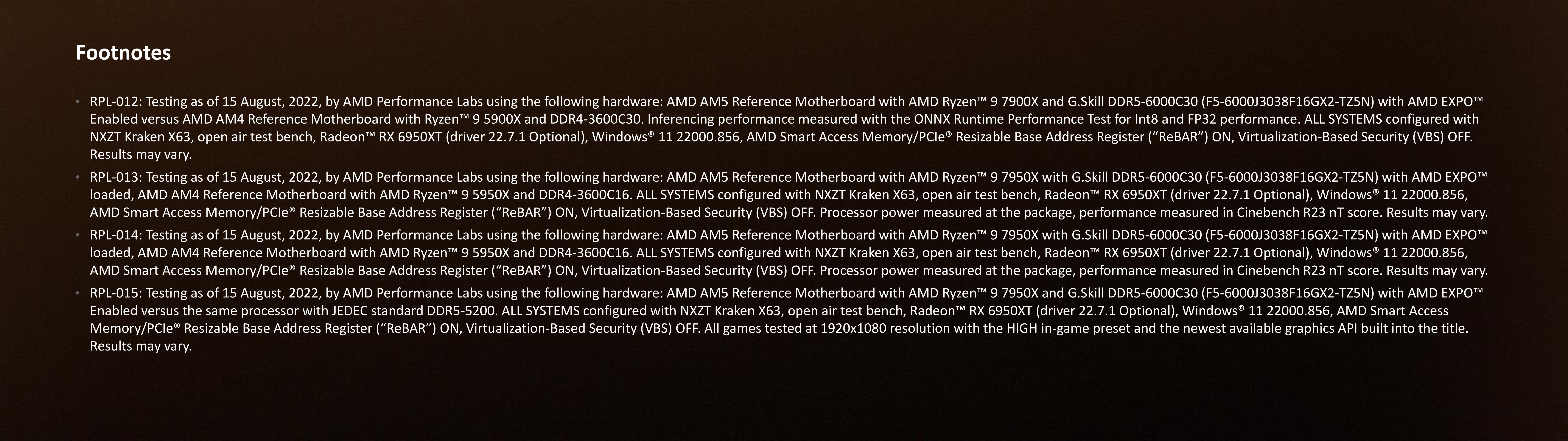 Ryzen 7000 test notes