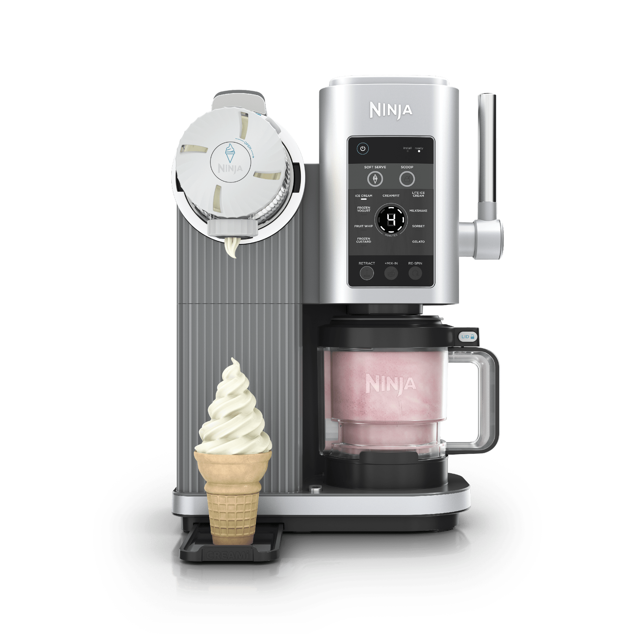 Ninja&amp;reg; Creami&amp;reg; Scoop &amp;amp; Swirl 13-In-1 Ice Cream and Soft Serve Maker, Platinum Silver