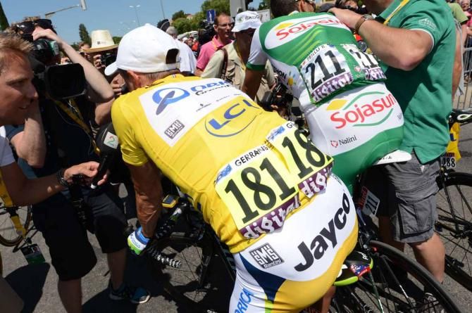 Simon Gerrans (Orica-GreenEdge) began stage 6 in the yellow jersey.