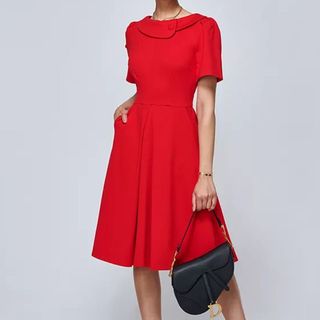 red dress fit and flare