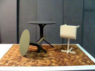 ’Namu’ side tables by ﻿Boettcher and Henssler and ’School’ end table by Konstantin Grcic for Boewer