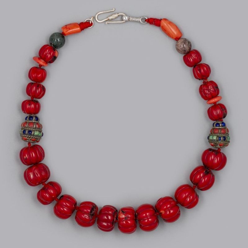 red beaded necklace