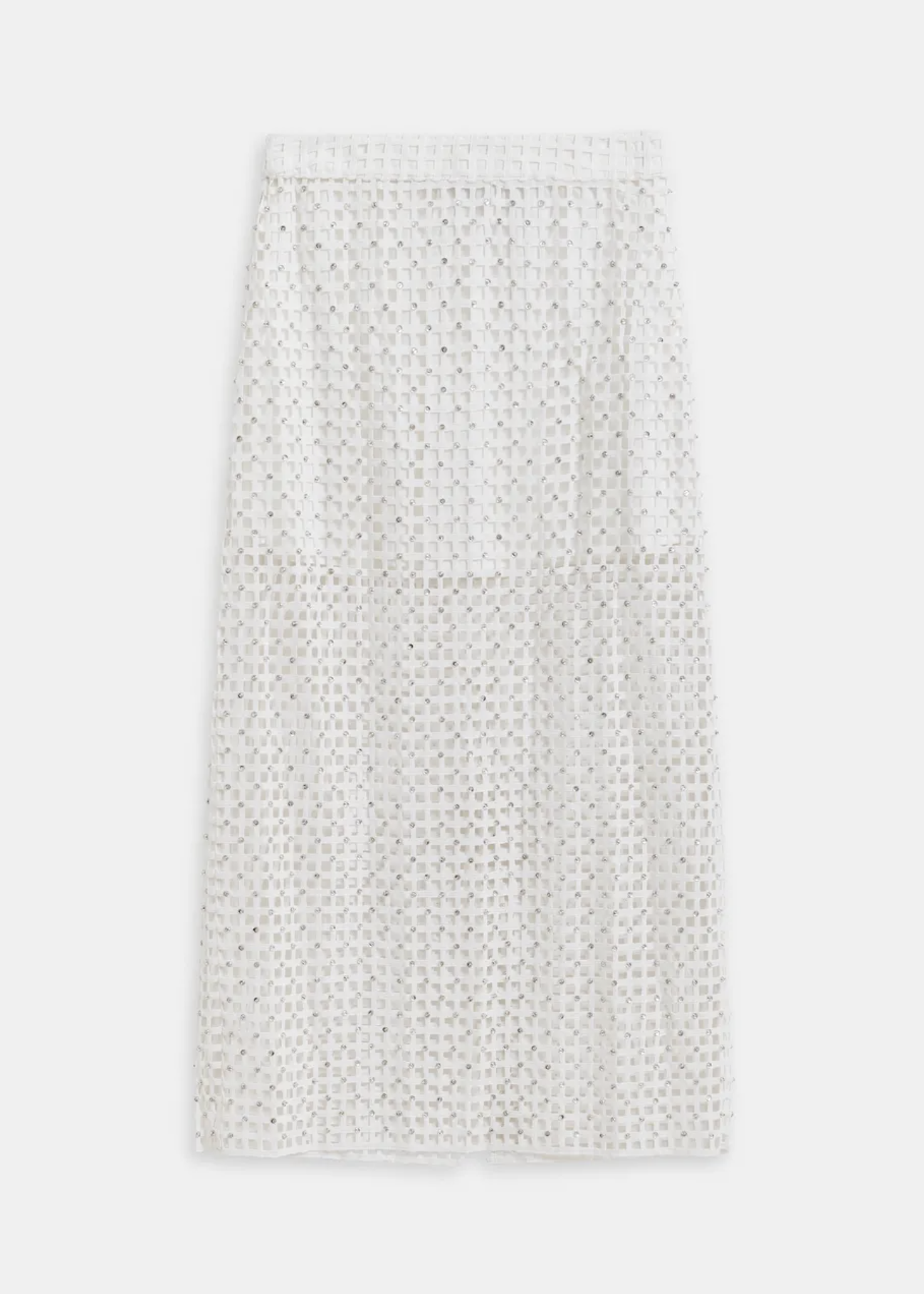 Essentiel Antwerp, White Mesh Skirt With Bead Embellishments