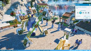 Planet Coaster 2 screenshot of people riding a roller coaster