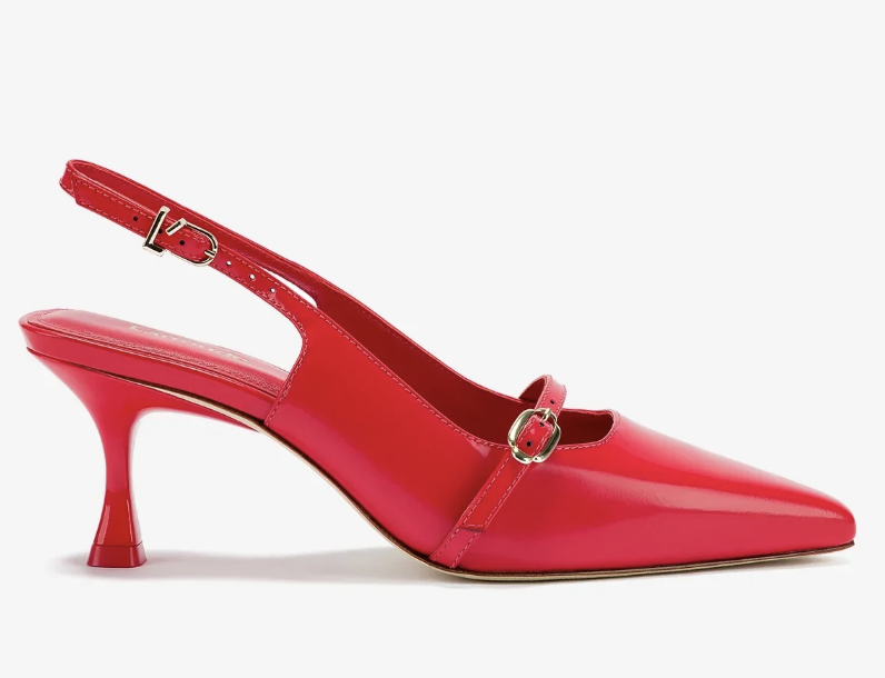 Larroudé, Ines Pump in Scarlet Leather