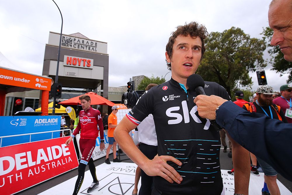 Geraint Thomas meets the press
