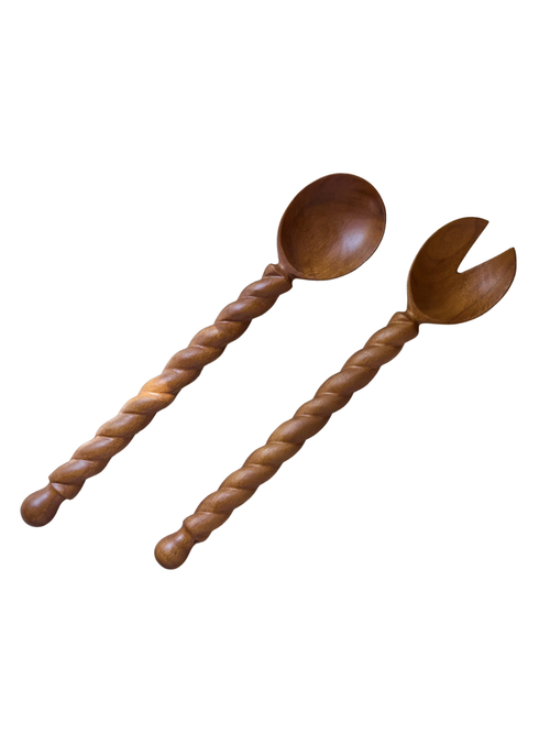Braided Wood Salad Servers (set of 2)