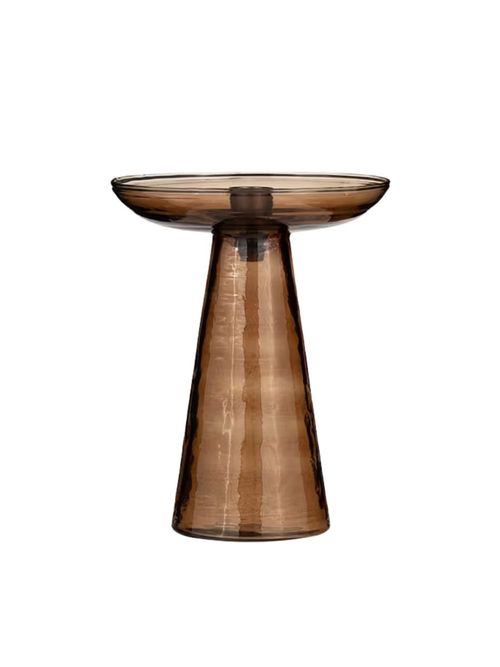 Avyn Recycled Glass Candle Holder - Smoke Amber