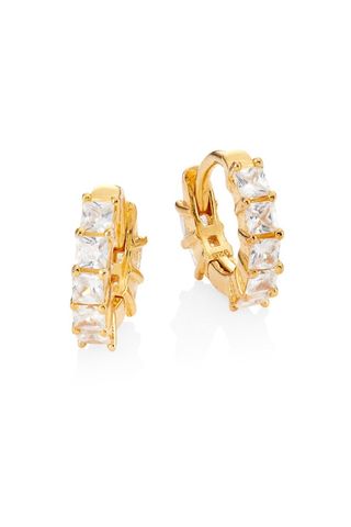 Jordan Road Gabrielle 14K Gold-Plated & Cubic Zirconia Hoop Earrings