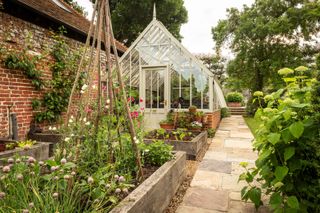 Alitex green house in cottage kitchen garden
