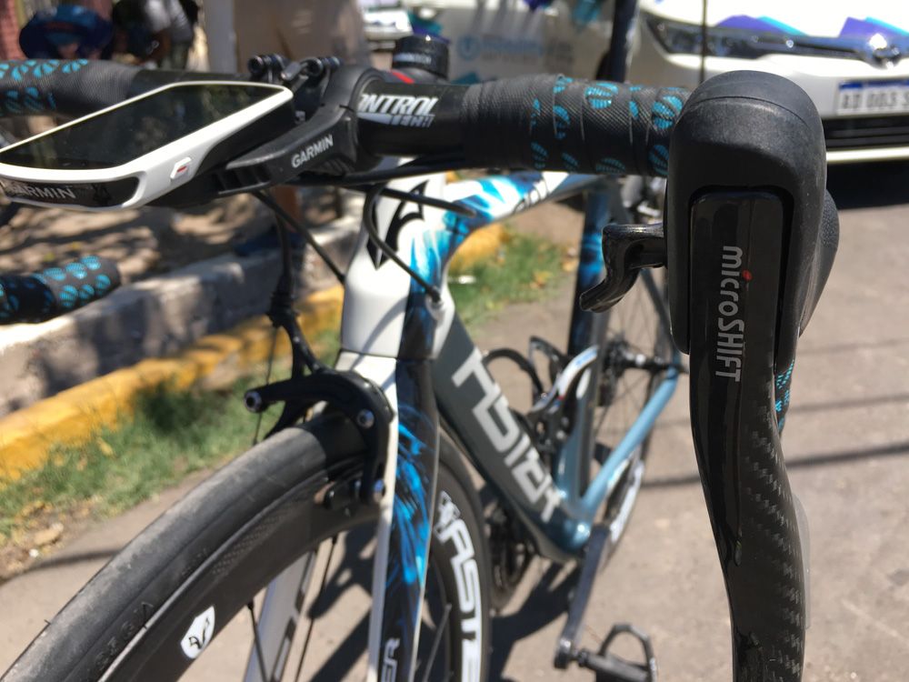 The Microshift levers are basic but functional