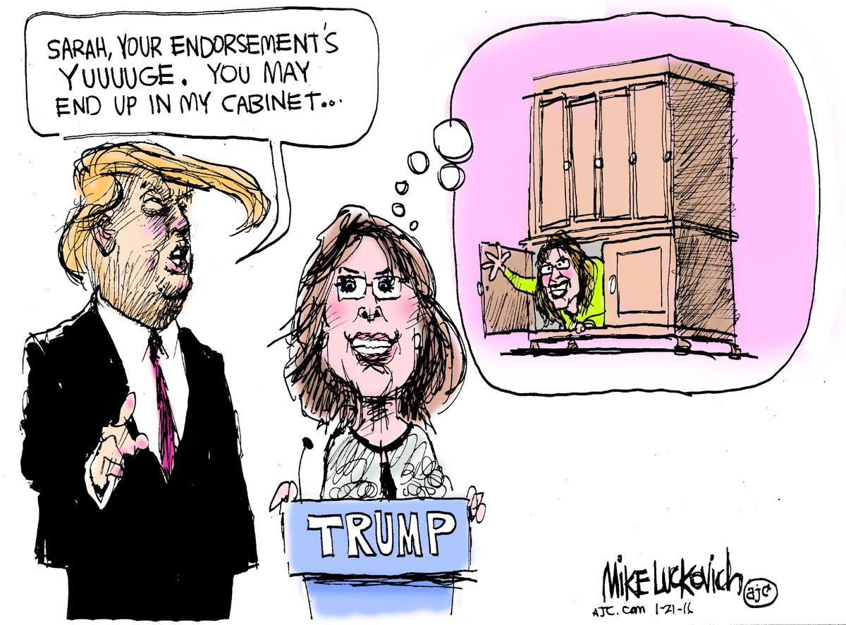 Political cartoon U.S. Trump Palin cabinet | The Week