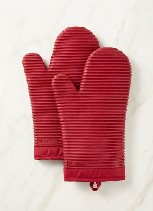 Ribbed Soft Silicone Oven Mitt 2-Pack