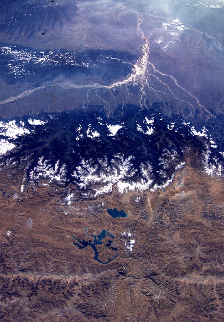 astronaut image showing the Himalayas and the Tibetan Platau